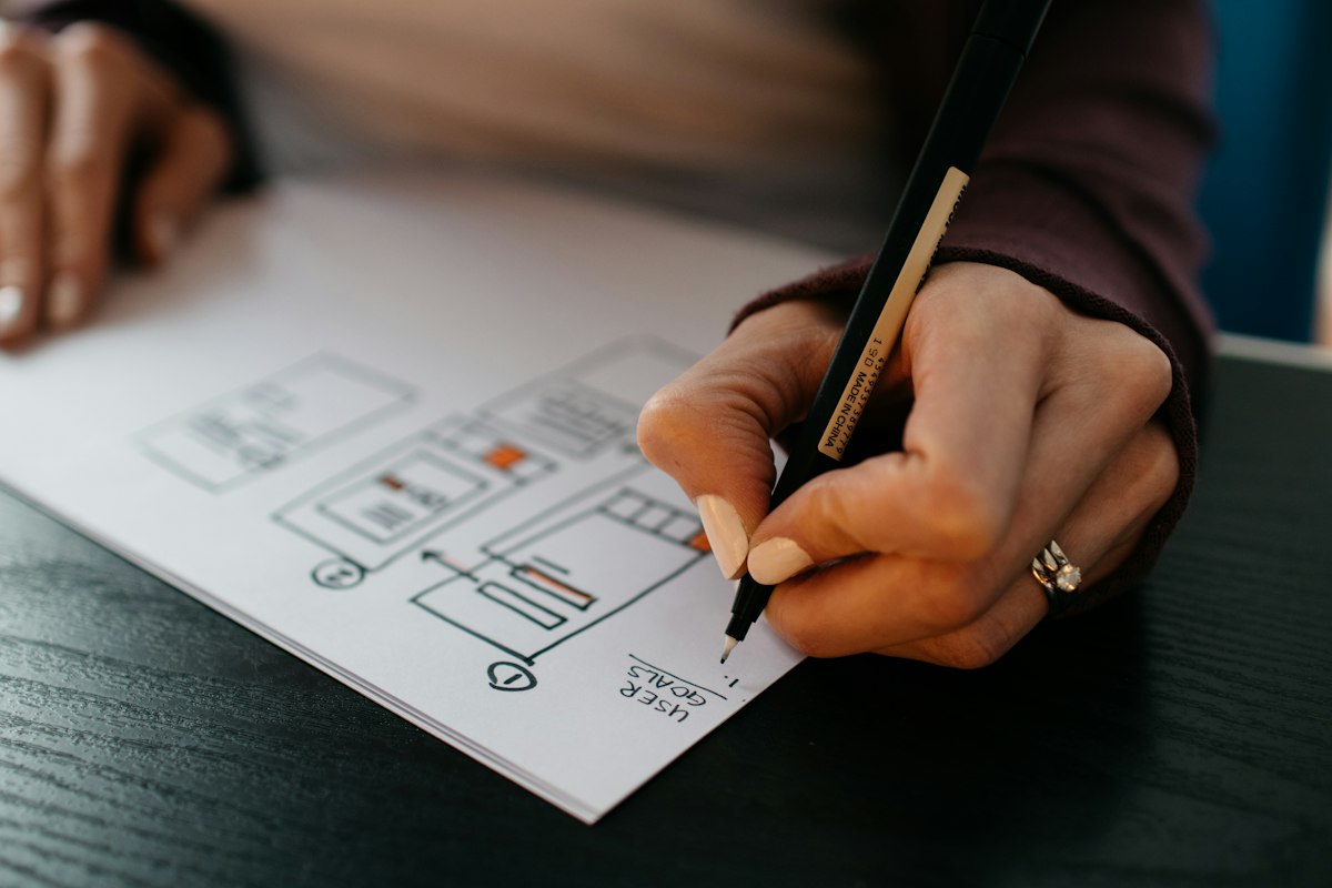 UX wireframe sketching