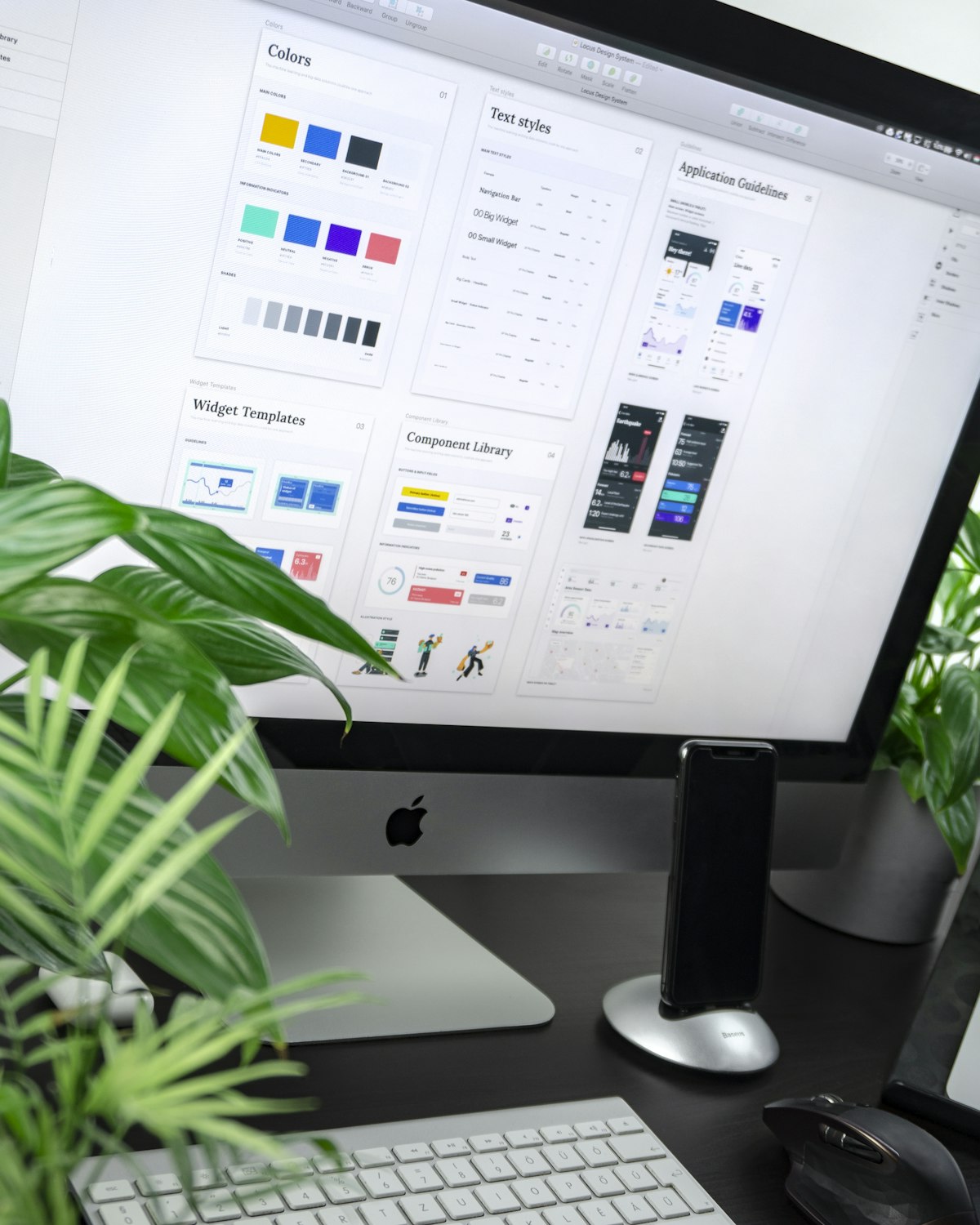 Mobile app design workspace